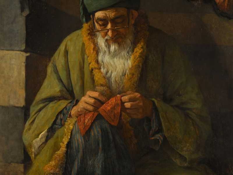 Henriette Browne, (pseudonimo di Sophie de Bouteiller; 1829-1901), &ldquo;Man stitching&rdquo; (uomo che cuce)&nbsp;<br />