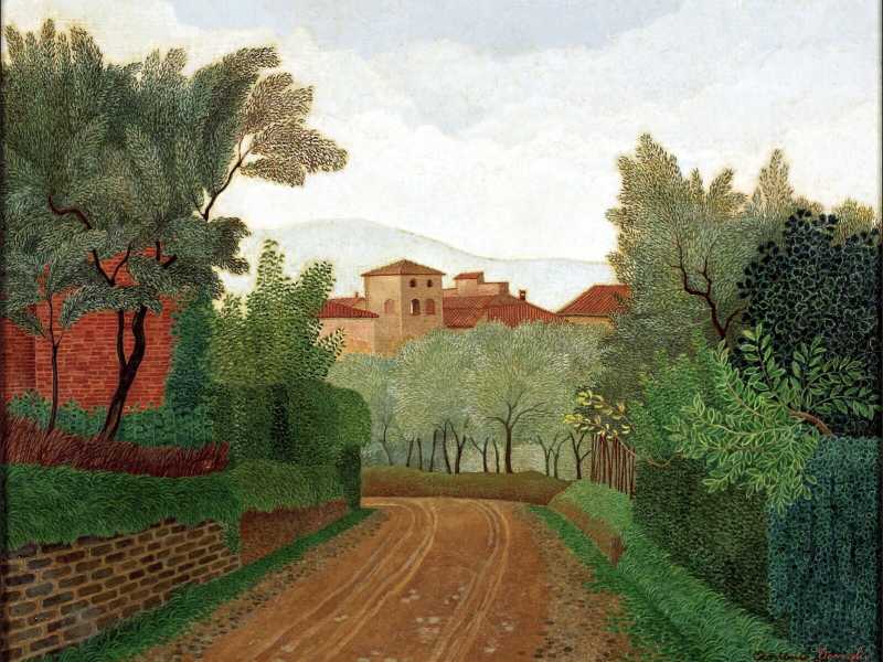 Antonio Donghi, "Paesaggio (strada di Lucchesia)", 1952 (Olycom)<br />