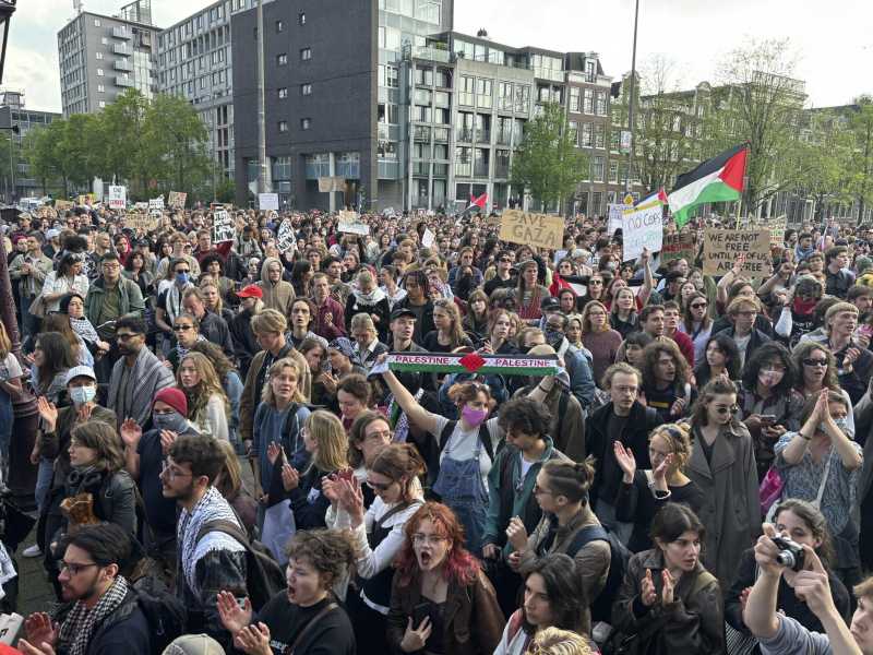  Una protesta pro Palestina ad Amsterdam - foto LaPresse