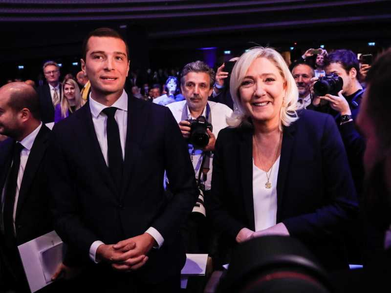 Jordan Bardella e Marine Le Pen (Ansa)