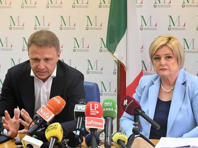 Francesco Lollobrigida e Marina Calderone (Ansa)