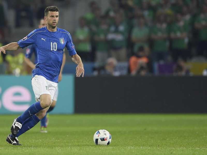 Thiago Motta con la maglia numero 10 della Nazionale italiana agli Europei del 2016 (foto LaPresse)