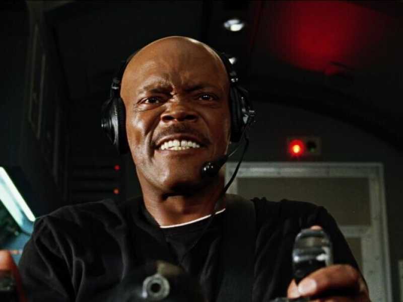 Samuel L. Jackson in Snakes on a plane&nbsp;<br />