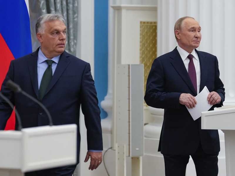 Russia, Vladimir Putin riceve Viktor Orban a Mosca il 5 luglio 2024 (LaPresse) <br />