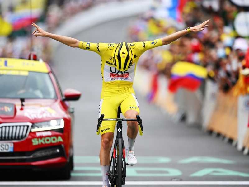 Tadej Pogacar ha vinto anche la 19a tappa del Tour de France 2024 (foto Getty Images)