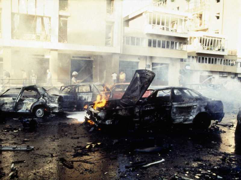 Palermo 19-07-1992, strage di via D'Amelio in cui perse la vita il giudice Borsellino (&copy;lapresse archivio storico)&nbsp;<br />