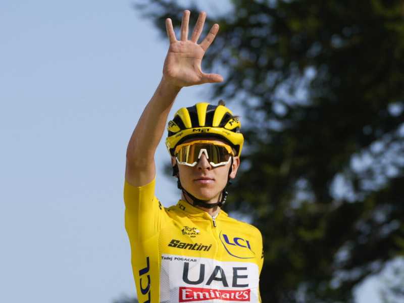 Tadej Pogacar ha vinto la 20a tappa del Tour de France (foto Ap, via LaPresse)