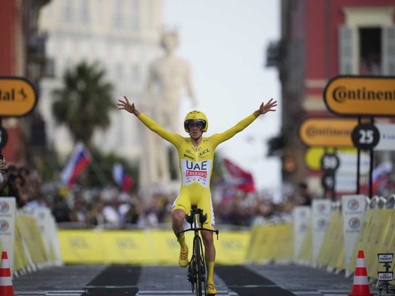 Tadej Pogacar (foto Ap, via LaPresse)