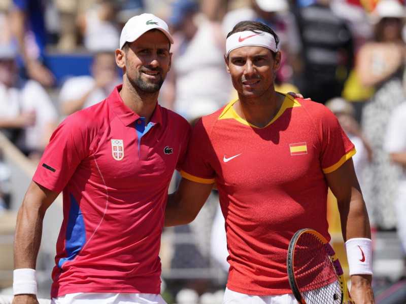 Novak Djokovic e Rafael Nadal (foto Ap, via LaPresse)