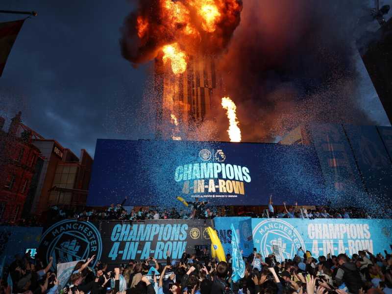 La parata del Manchester City per la vittoria alla Premier League - foto Ansa