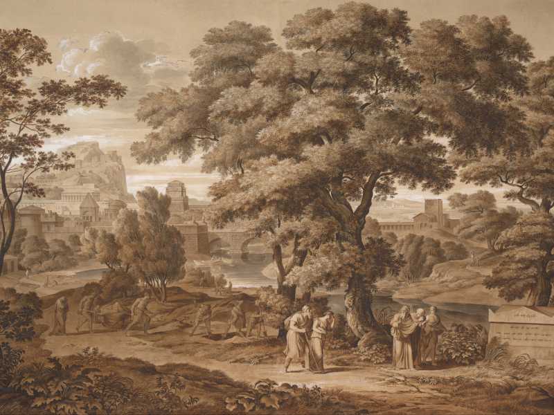 <span style="white-space-collapse: preserve;">Edipo e Antigone lasciano Tebe, 1797. Dalla collezione dell'Albertina, Vienna. (Foto Getty Images)</span>