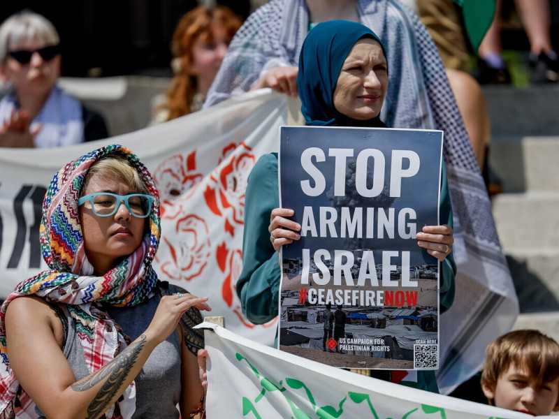 &nbsp;Una protesta pro pal a Chicago - foto Ansa