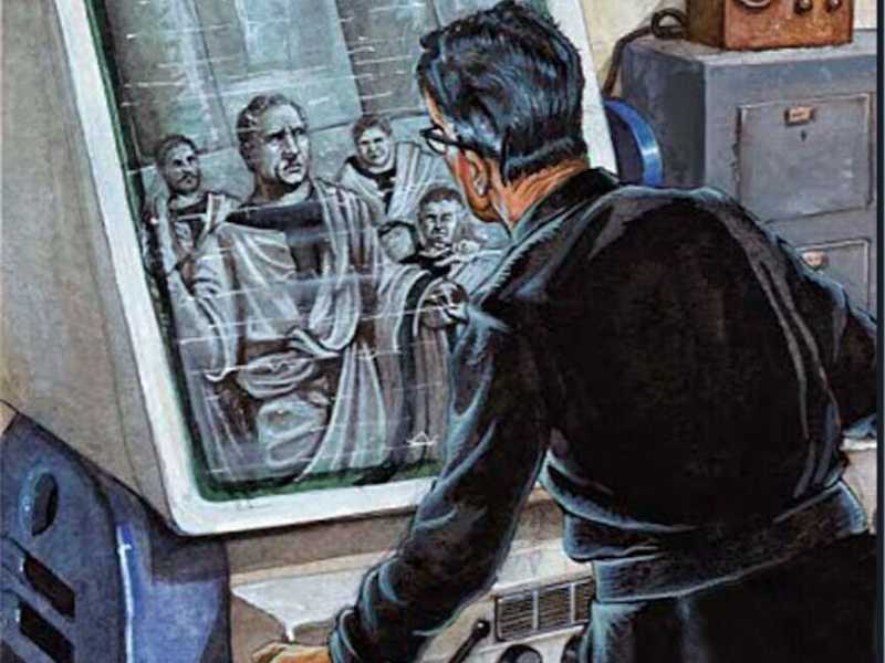 Un dettaglio dell'illustrazione della Domenica del Corriere del 2 maggio 1972