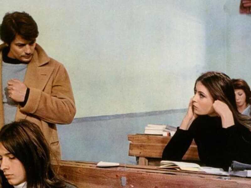 Alain Delon con il suo cappotto cammello in “La prima notte di quiete” di Valerio Zurlini, 1972