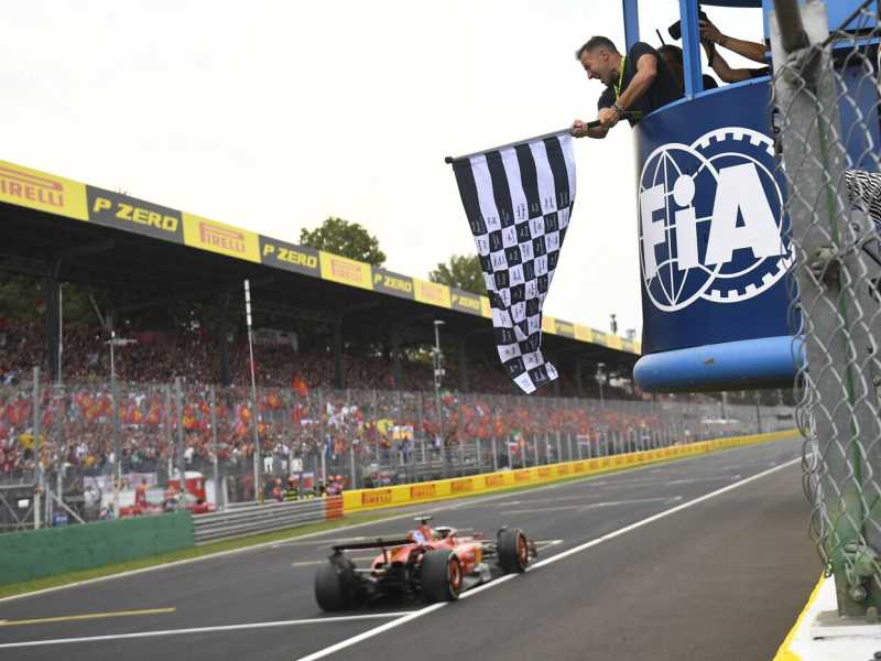 Charles Leclerc ha vinto il Gp d'Italia a Monza (Foto LaPresse)