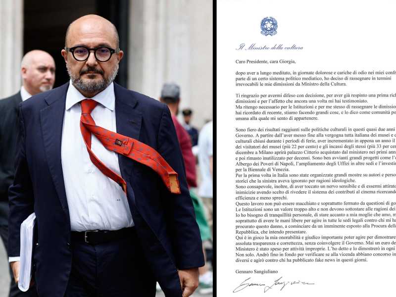 Sangiuliano si dimette: "È in gioco la mia onorabilità". Meloni: "Uomo onesto". Al suo posto Alessandro Giuli