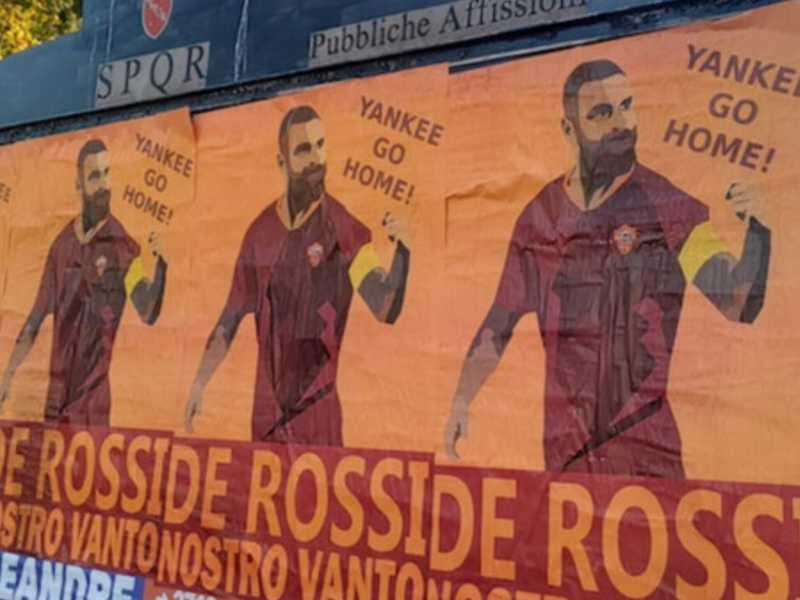 Daniele De Rossi sui muri di Roma