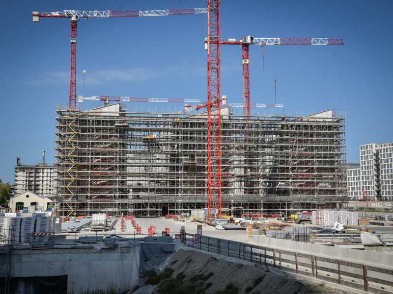 &nbsp;Il cantiere del Villaggio olimpico Milano Cortina 2026 - foto Ansa