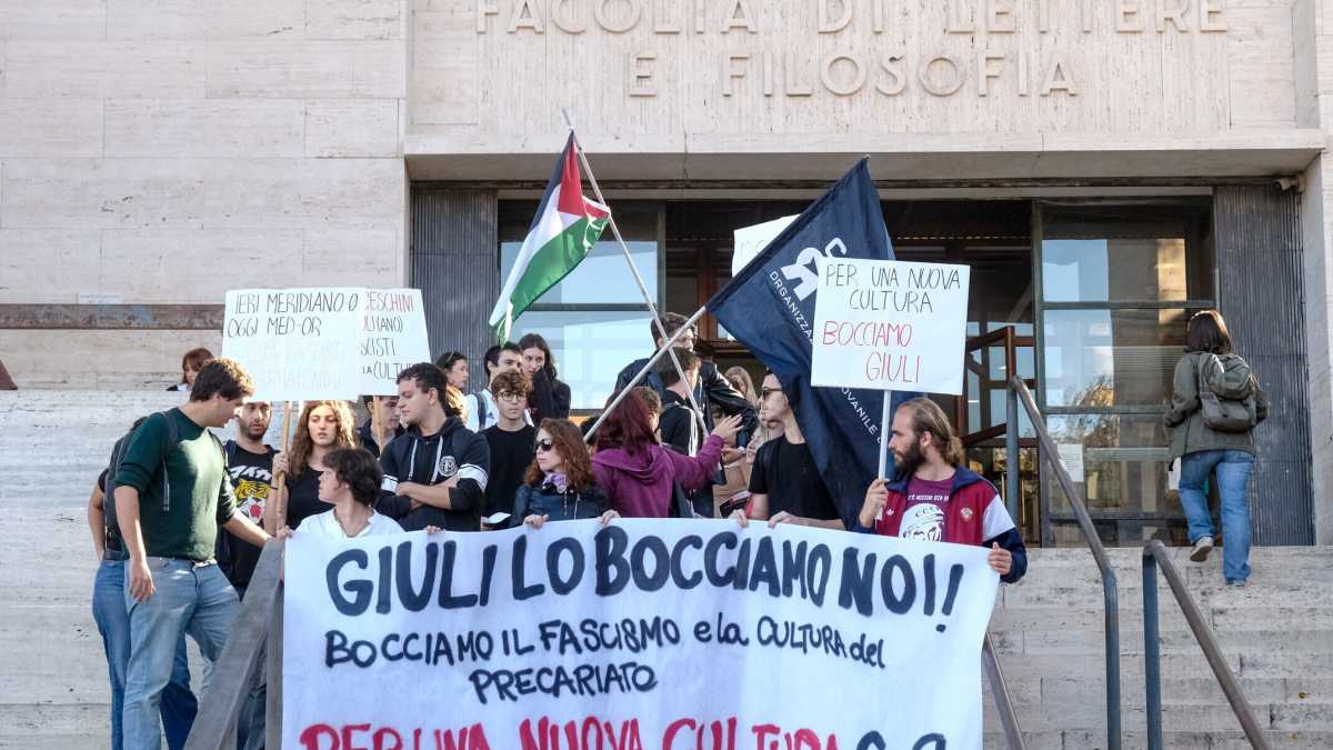 Immagine di L'ultimo esame di Giuli alla Sapienza: tra pranzi sociali, pro Pal e mal di testa
