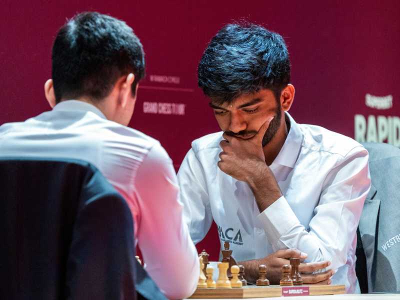 Gukesh Dommaraju a Varsavia, in Polonia, durante il Superbet Rapid & Blitz 2024 (Andrzej Iwanczuk/NurPhoto via Getty Images) <br />