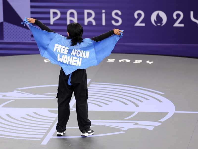 Manizha Talash squalificata alle Olimpiadi di Parigi per questa scritta (Getty Images) <br />