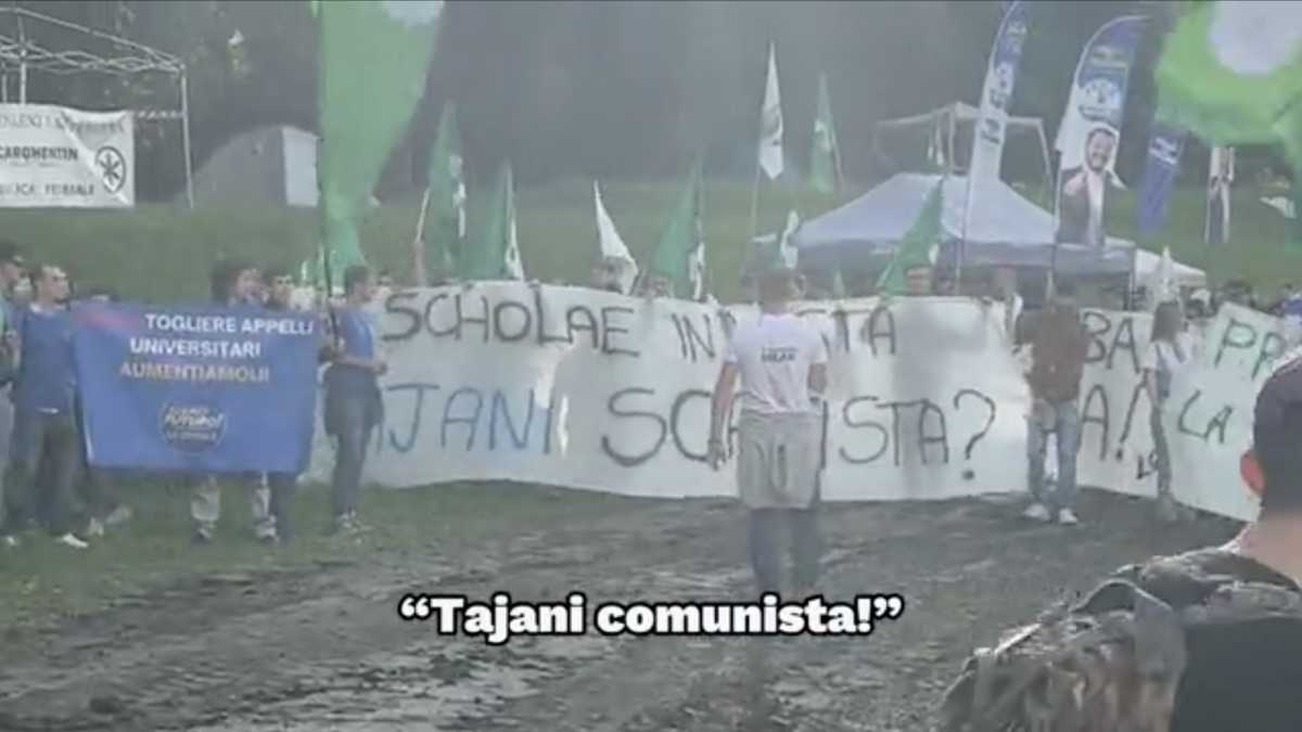 Immagine di Le ragioni dello zelante leghista Verri, quello dello striscione contro Tajani a Pontida