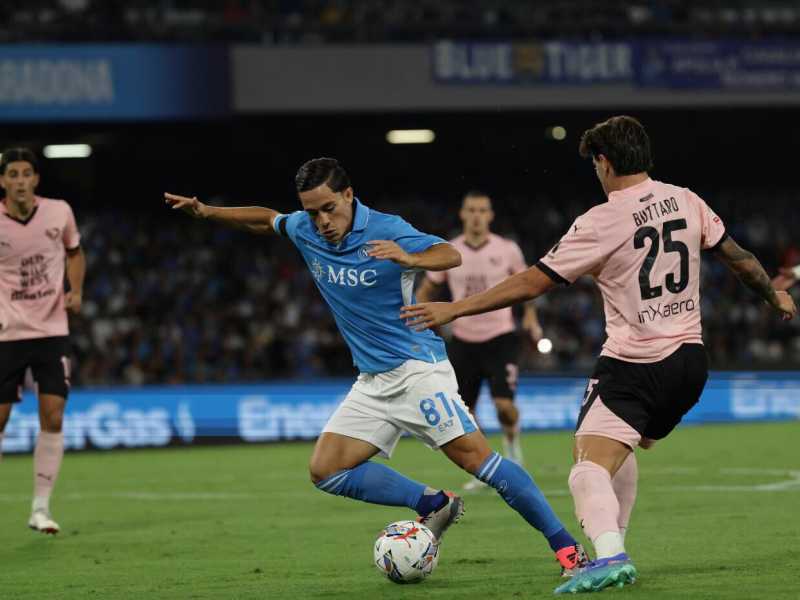 Un'immagine della partita di Coppa Italia tra Napoli e Palermo (foto LaPresse)