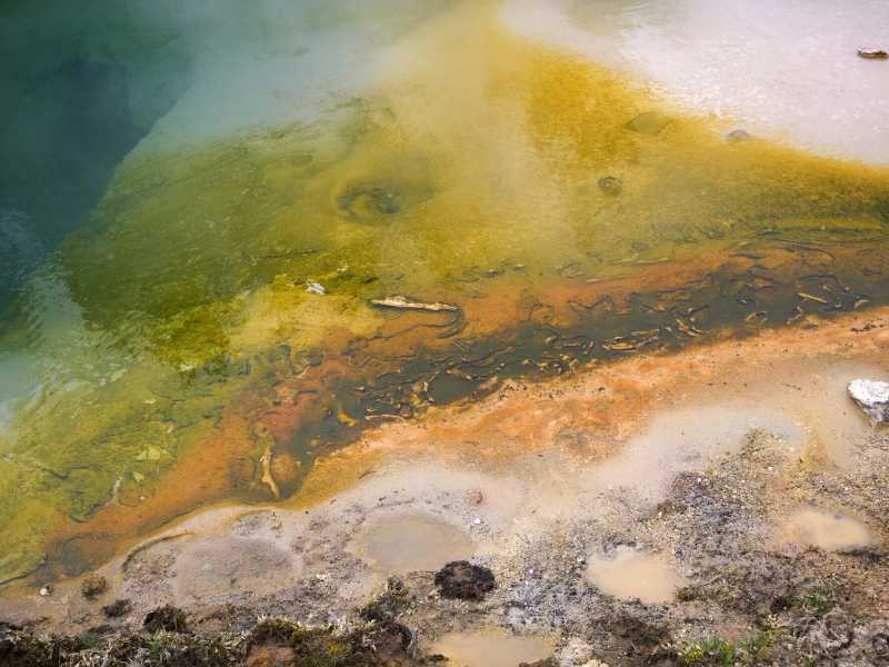 I colori di una sorgente termale a West Thumb, Yellowstone. (Foto di: Planet One Images/Universal Images Group via Getty Images) <br />
