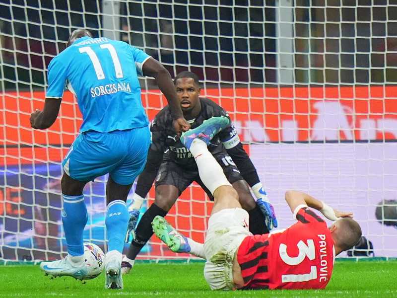Il gol di Romelu Lukaku contro il Milan (foto LaPresse)