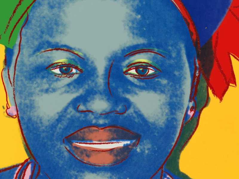 Ritratto della regina Ntombi Twala. Andy Warhol, Reigning Queens, 1985 ©/®/TM 2024 The Andy Warhol Foundation for the Visual Arts, <br />