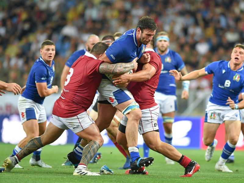 Un'immagine dell'ultima partita tra Italia e Georgia del 10 giugno del 2022 (foto Getty Images)<br />
