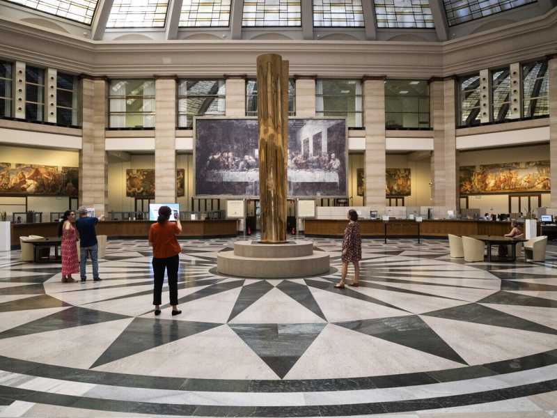 Opere d'arte contemporanea esposte nella sede di Banco BPM in Piazza Meda a Milano (LaPresse)&nbsp;<br />