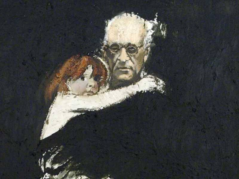 Carlo Mattioli, 1982, Autoritratto con Anna, olio su tela, cm 80 x 70