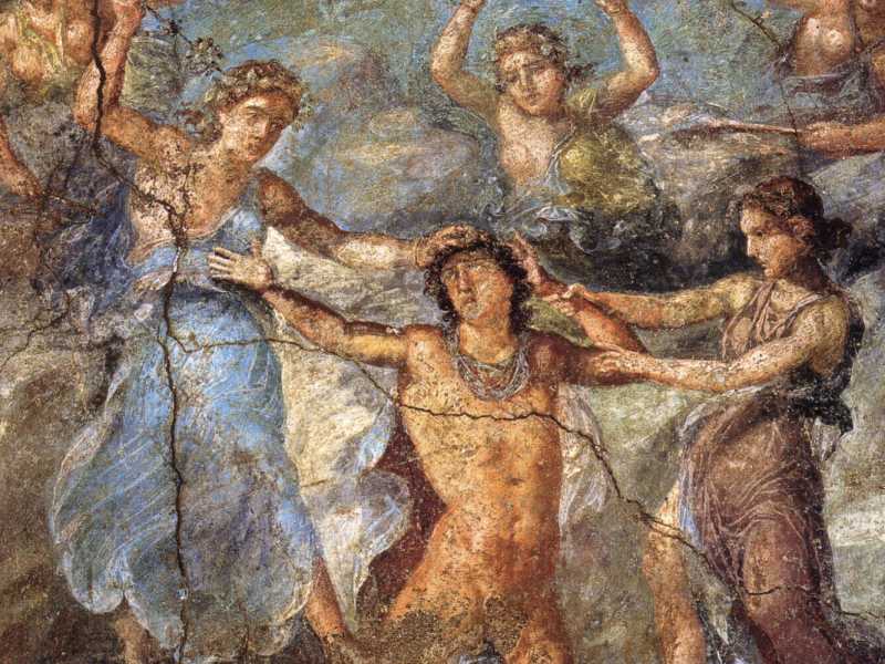 Penteo viene squartato dalle Baccanti. Casa dei Vettii, Pompei, Italia, I secolo d.C. (Wikipedia)