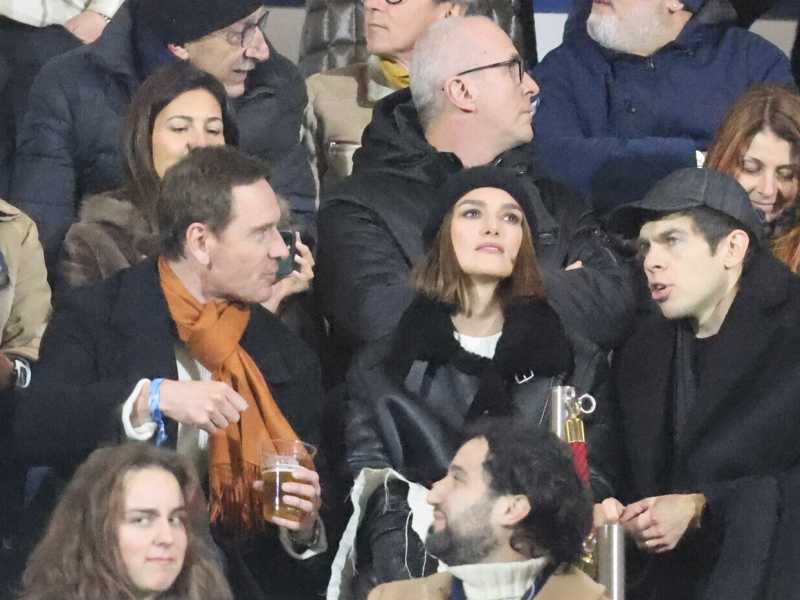 Keira Knightley allo stadio Sinigaglia di Como (foto LaPresse)<br />