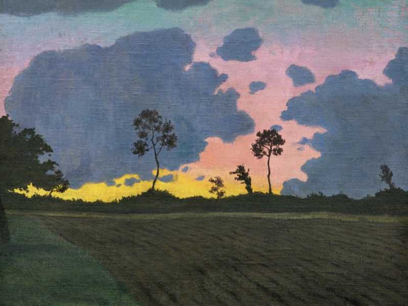 Félix Vallotton, "Coucher de soleil, nuages bleus", 1918