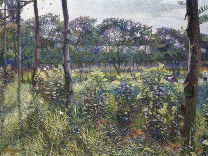 Umberto Boccioni, "Campagne lombarde" (Wikipedia)