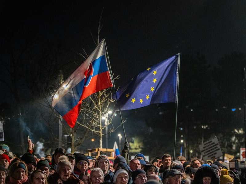 &nbsp;Proteste Bratislava (Ansa)