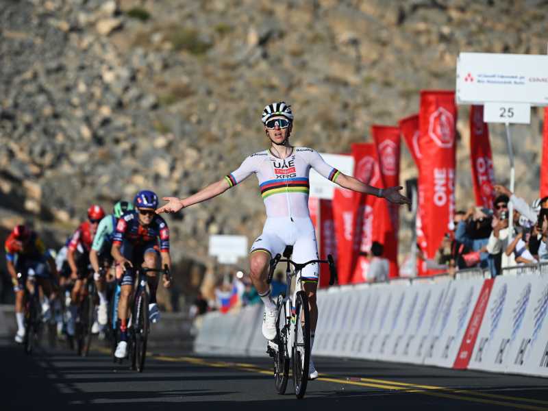 Tadej Pogačar ha vinto la 3a tappa del UAE Tour 2025 (foto di Dario Belingheri per Getty Images)&nbsp;<br />