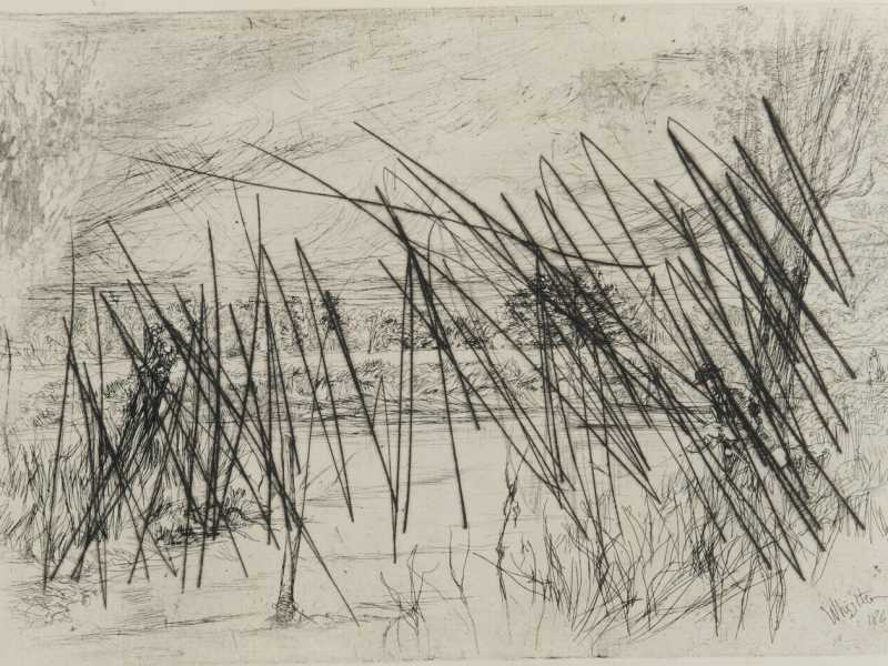 Paesaggio con un pescatore, 1861. James Abbott McNeill Whistler. (Foto di Heritage Art/Heritage Images tramite Getty Images)&nbsp;<br />