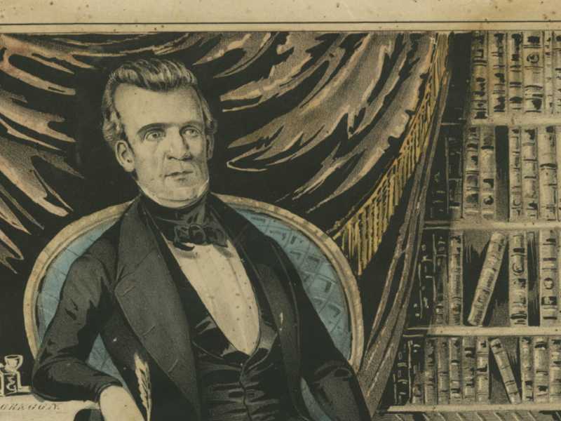 Il presidente degli Stati Uniti James Polk in una illustrazione del 1848 (via Wikimedia Commons)