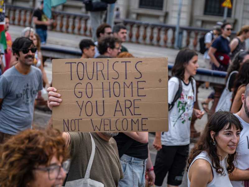  Le proteste a Barcellona contro i turisti - foto via Getty Images