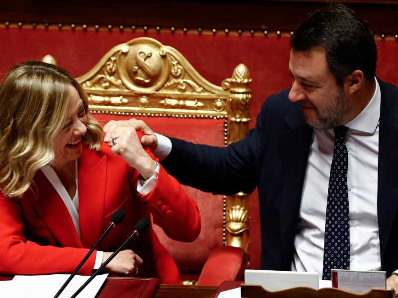 Giorgia Meloni e Matteo Salvini (Ansa)