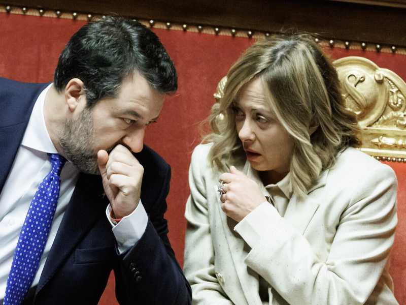 Matteo Salvini e Giorgia Meloni (foto LaPresse)