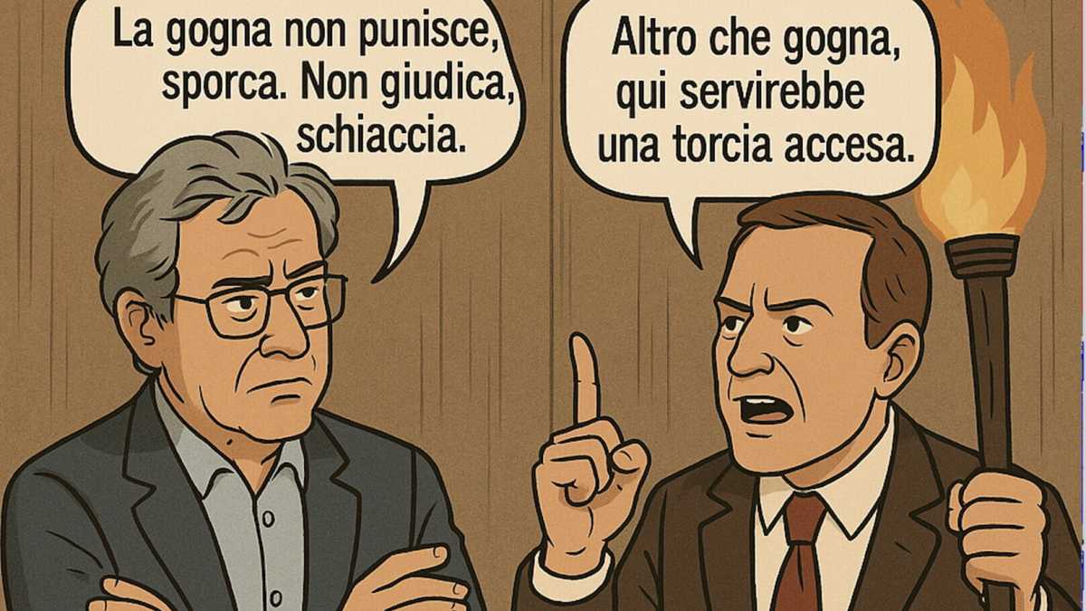 Immagine di Un garantista e un giustizialista discutono di gogna