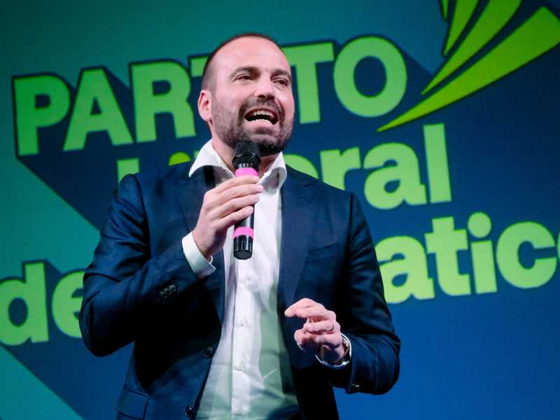 Luigi Marattin alla presentazione del Partito liberaldemocratico, l’8 marzo scorso a Roma (foto Mauro Scrobogna/LaPresse) <br />