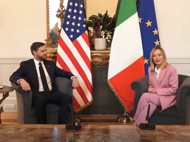 Vance a Roma, l'incontro con Meloni: "Negoziato sui dazi con l'Ue"