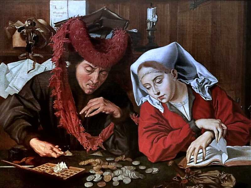 Marinus van Reymerswaele, “Il cambiavalute e sua moglie”, olio su tavola, 1539 <br />