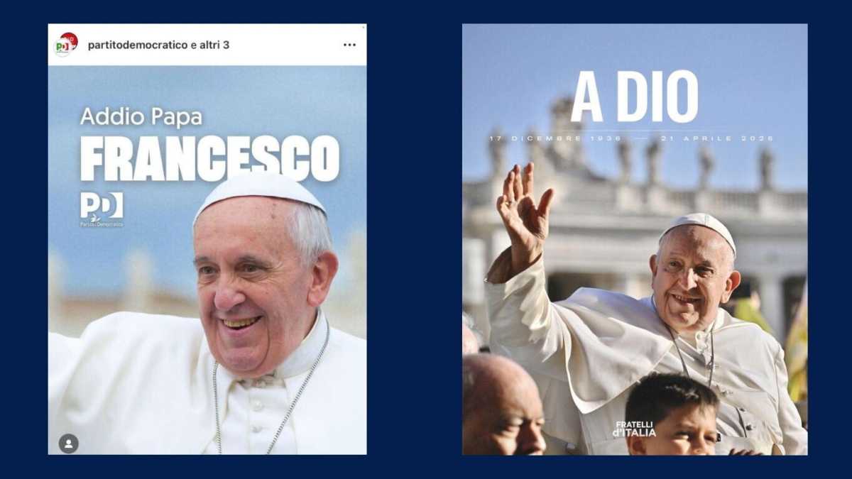 Immagine di "Addio Francesco, Pd", "A Dio, Fratelli d'Italia": l'ultimo like dei partiti sul Papa