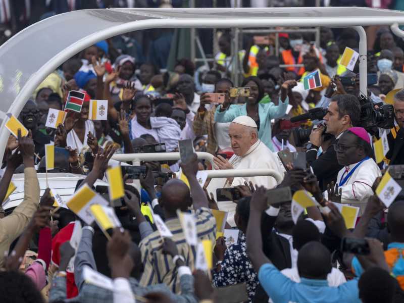 &nbsp;Papa Francesco in Sud Sudan (Foto LaPresse)